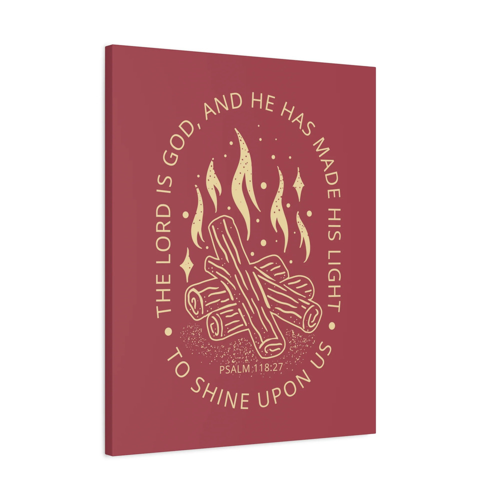 Scripture Canvas His Light Psalm 118:27 Christian Wall Art Bible Verse Print